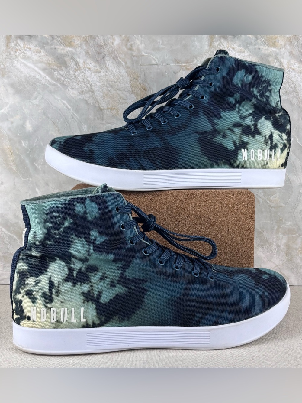 NOBULL Tie Dye High Top Trainer Shoes Blue Green Gym Sneakers Mens 11